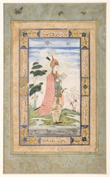 Recto- Courtisan persan; Verso- Calligraphie
